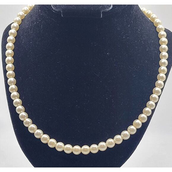 Jewelry - Vintage 50s Hollywood Simulated Pearl Choker Collar Necklace 19.5in